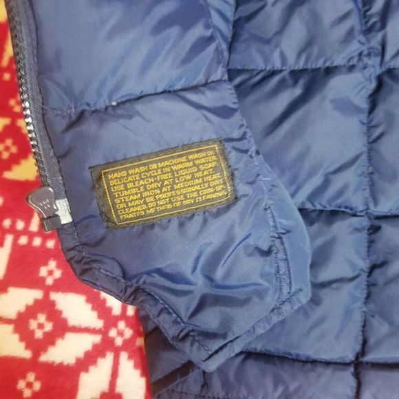 Vintage Eddie Bauer Down Blue Bubble Quilted Vest - Picture 6 of 7